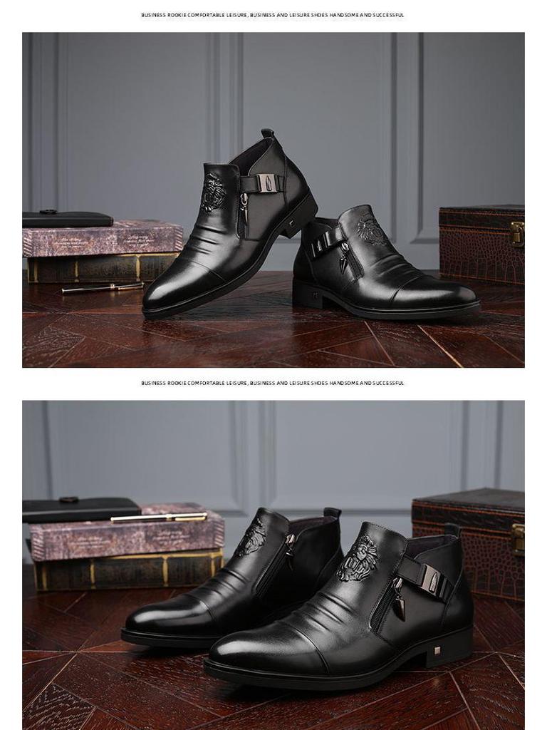 Herren Handgefertigte Leder Mid-Top Martin Stiefel - Formeller Herbst/Winter Stil