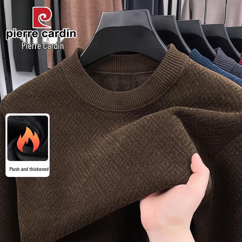 

Pierre Cardin Men s Winter Fleece-Lined Round Neck Sweater L