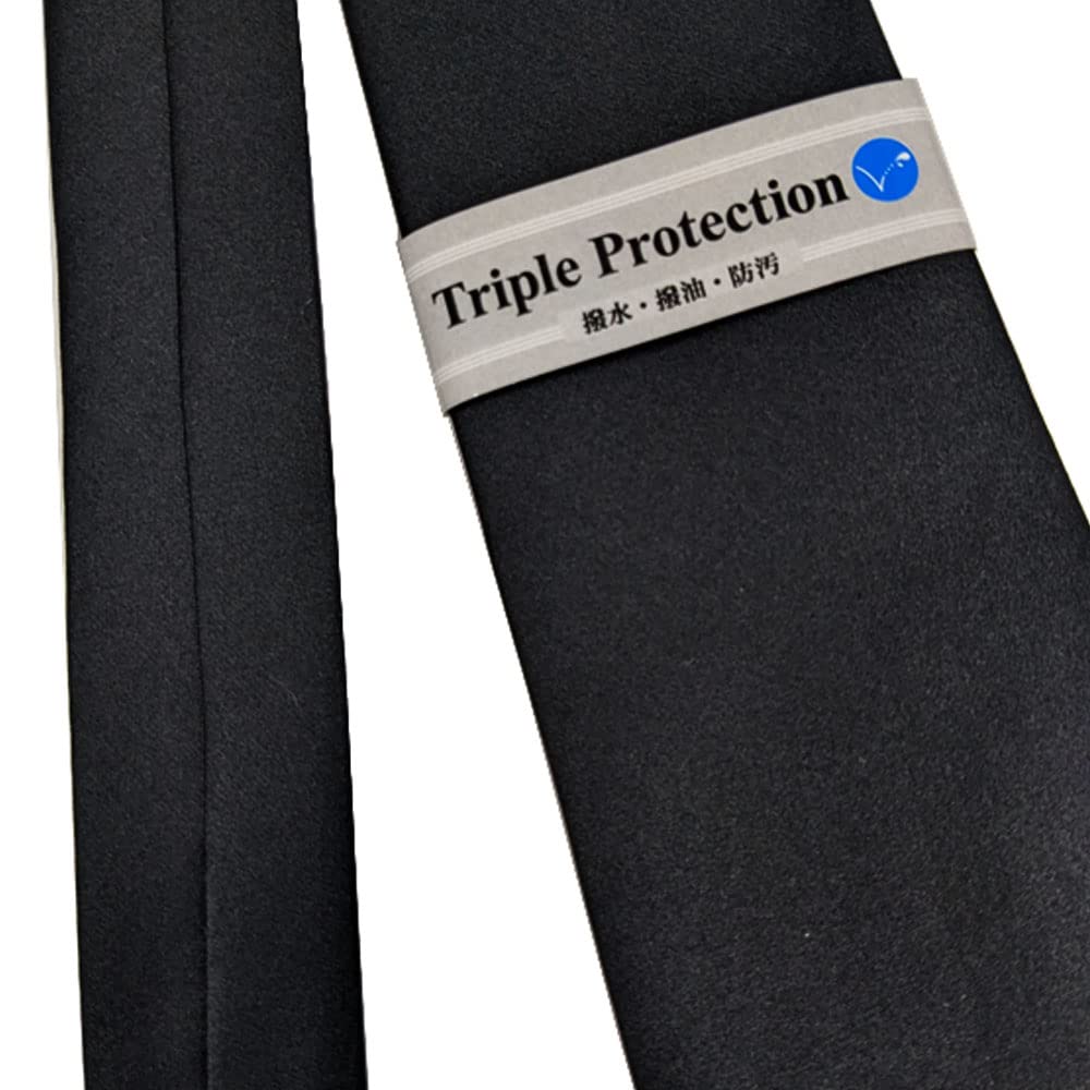 [LINEA BELLEZZA] Long size black tie for funerals, wakes, condolences, formal occasions, silk, water-repellent, oil-repellent, stain-resistant,