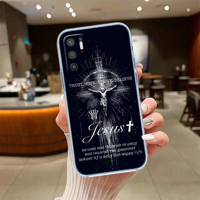 

UP14 Bible verse Jesus Cross Transparent Phone Case for Samsung Galaxy A04 A04S A14 A23 A34 A54 M23 M33 M52 M53 Galaxy A04s