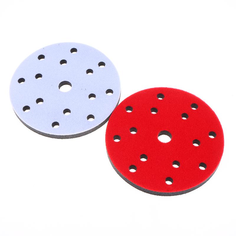 6Inch 15 Holes Pneumatic Dry Grinding Head Sponge Buffer Pad Dry Grinding Machine Soft Pad Self-Adhesive Grinding Machine Tray P