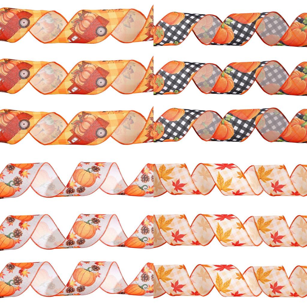 Charming 6.5cm Wide Halloween And Thanksgiving Ribbon For Seasonal Festivities
