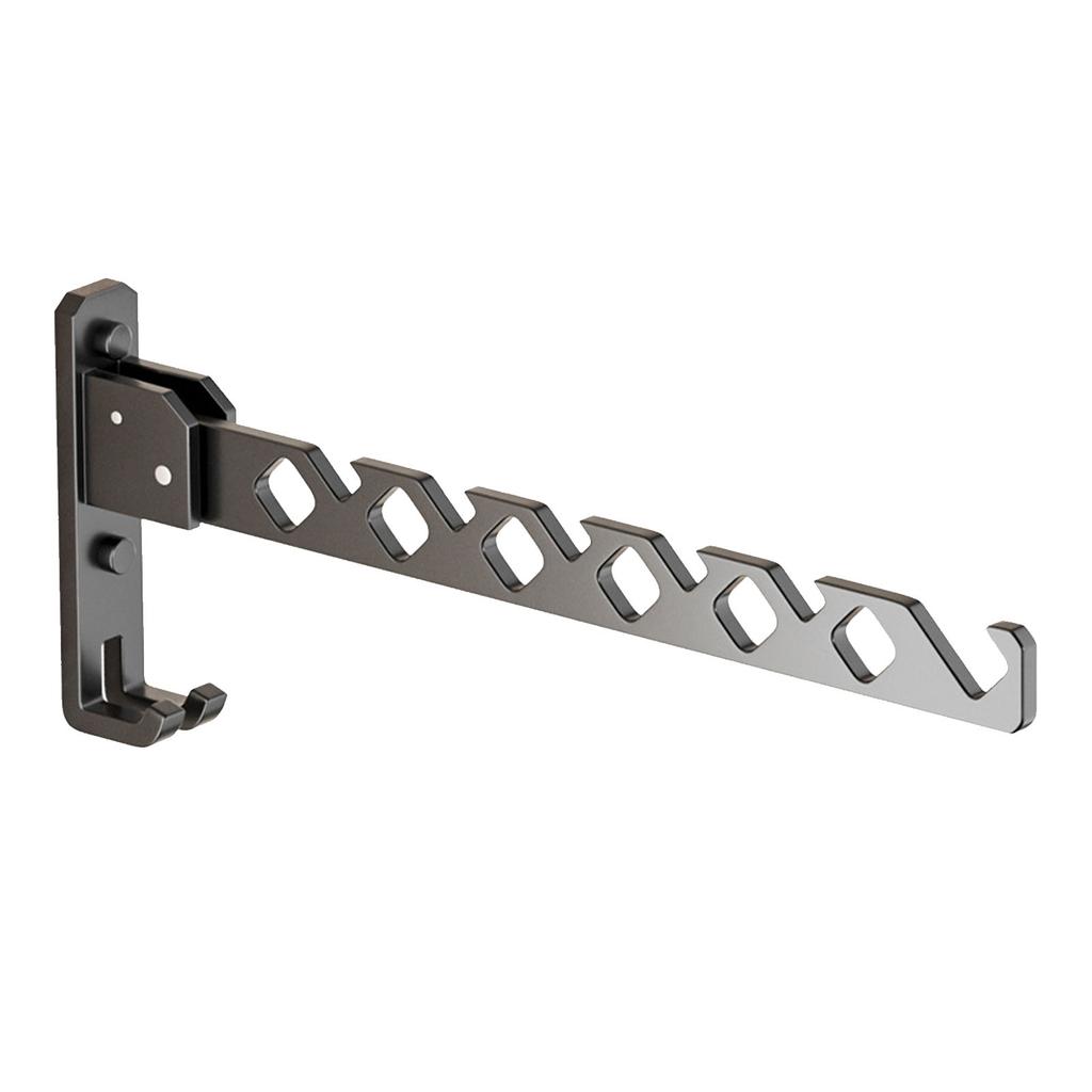 Home Folding Coat Drying Hook Anti Slip Aluminium Alloy Retractable Wall Mounted Hanger Rack