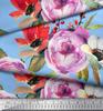 Soimoi Japan Crepe Satin Fabric Leaves,Poppy & Peony Flower Decor Fabric Printed Metre 42 Inch