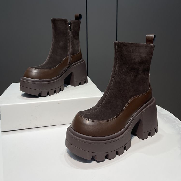 Luxury Women's Shoes Brand Designer Women's Boots Fashion Round Head Platform Boots Shoes for Women Ankle Boots Zapatos De Mujer