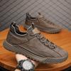 2024 Męskie Klasyczne Czarne/khaki Skórzane Trampki Codzienne Miękkie Skórzane Sznurowane Buty Męska Moda Outdoorowe Buty do Chodzenia Męskie Trampki