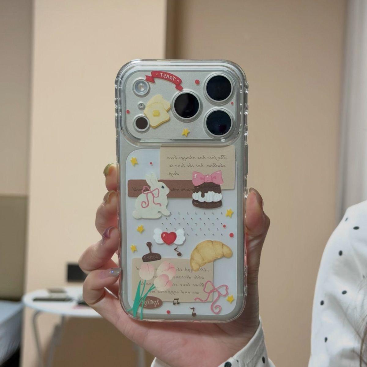 

Niche Rabbit Apple 17Pro Max Drop-proof Phone Case for 14, 15, 16, 13Pro, 11 - Soft Space Shell iPhone 14 Pro