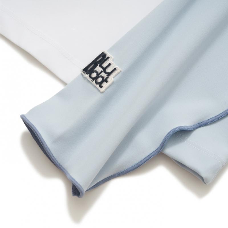 Blu DoT Color Block Mock Neck T shirT Sb