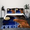 Christmas Gift Handmade Bear in the Big Blue House Duvet Cover Set, 3-Piece, Super Soft, Rustic Farmhouse Style Bedding with Corner Ties.