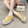 Popular high-value thick-soled muffin heightening little white shoes canvas shoes niche design high-end casual sports shoes