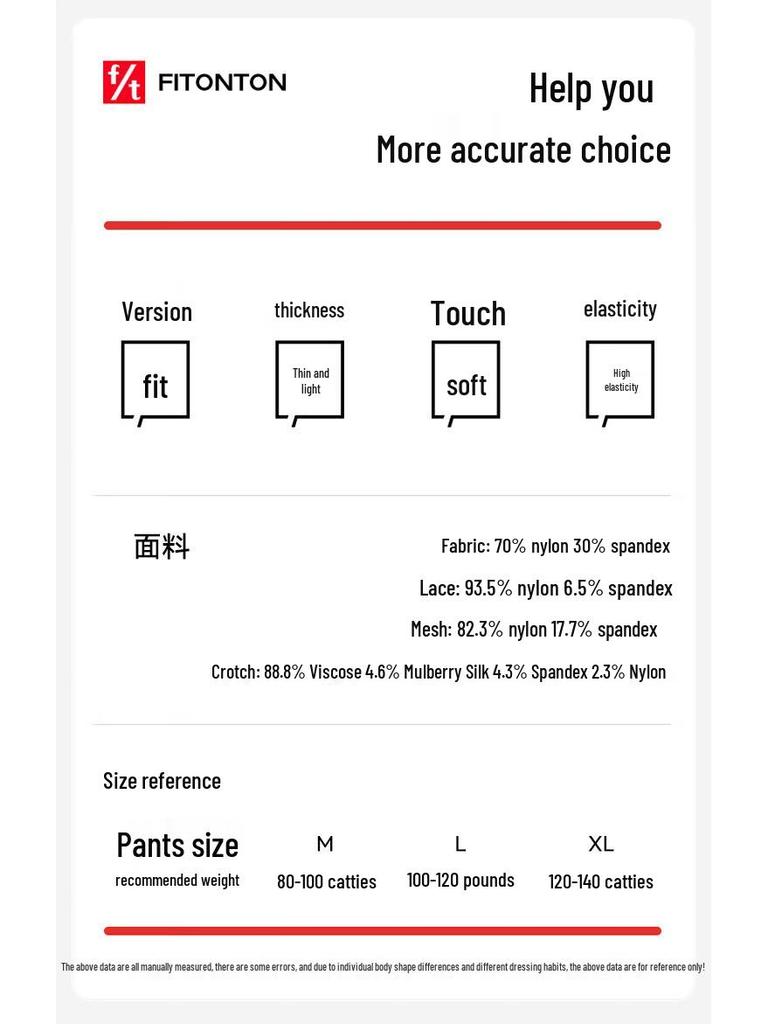 FitonTon Women's Lace Seamless Ice Silk Briefs (3-Pack)