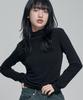 CHICKS High-Neck Layered Long Sleeve Black