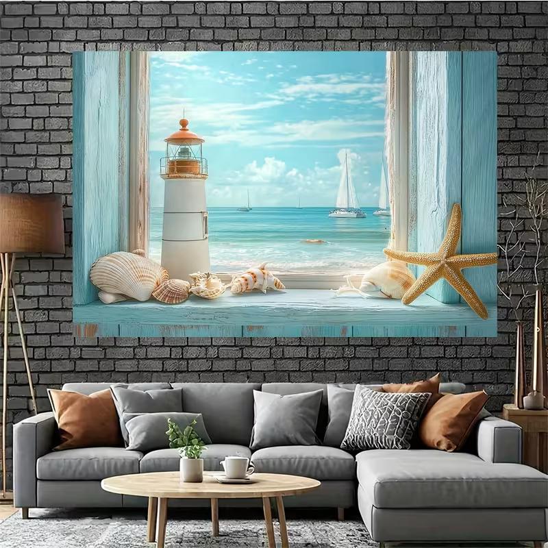 2D Tropical Coastal Sailboat Background for Summer Beach Birthday Party Decoration