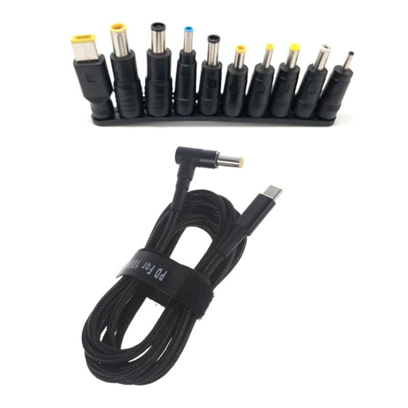 

100W Universal Laptop Power Adapter Connector Charging Cable Cord USB-C Type-C Notebook Chargers Jack Converter 1