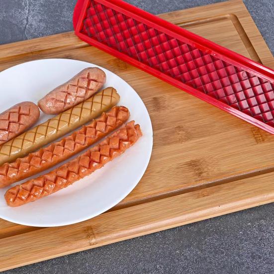 Yousheng Hot Dog Slicer for Grilling Stainless Steel Waffle Cutter Quick Hot Dog Sausage Slicing Device Hot Dog Prep Tool