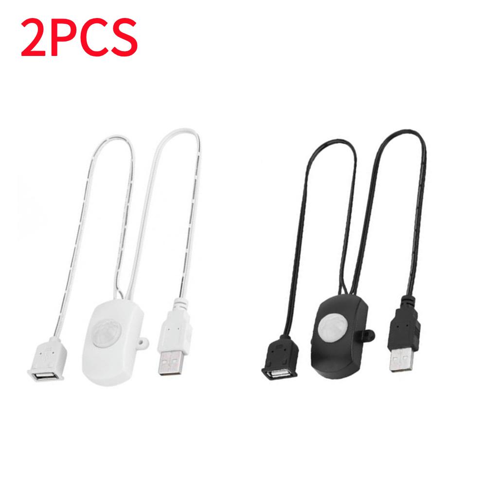 1/2 Stück USB PIR Bewegungsmelder Schalter 5A DC 5-24V LED Lichtschalter USB Schnittstelle Praktisch Umweltfreundlich für Badezimmer Keller