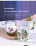 Luxury Double-Layer Glass Cup with Real Flowers and Quicksand Design