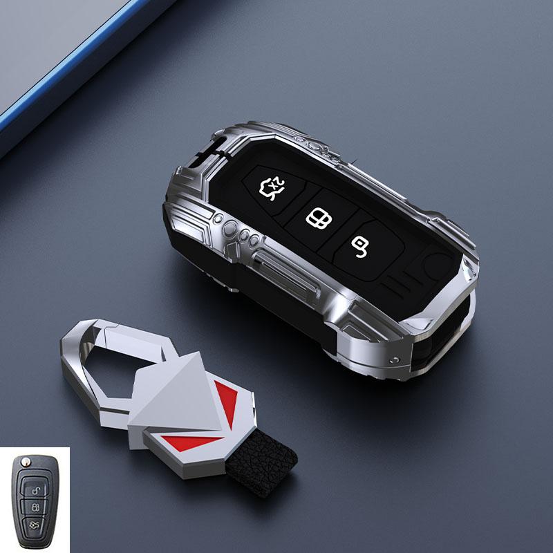 Zinc Alloy Car Key Case Cover fob for Ford Focus 3 4 ST Mondeo MK3 MK4 Fiesta Fusion Kuga 2013 2014 2015 2017 Accessories