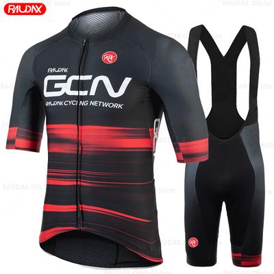 2026 Raudax GCN Ungdomscyklingströjor Triathlon Cykeltröja Set Andningsbara Sommarcykelkläder Mountainbike Cykelkläder