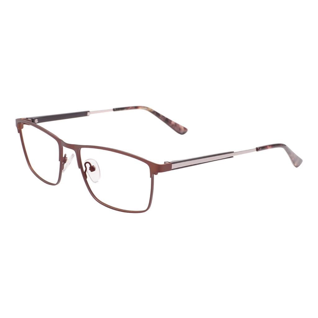 Metal Square Full Rim Glasses Frame Medium Size Men's Stylish Rectangle For Medical Optical Prescription Lenses