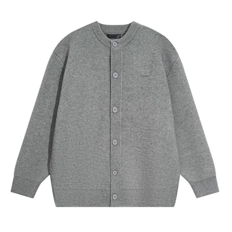 

Мужской свитер-кардиган свободного кроя с воротником-стойкой, осень/зима 2024 года XXXL серый