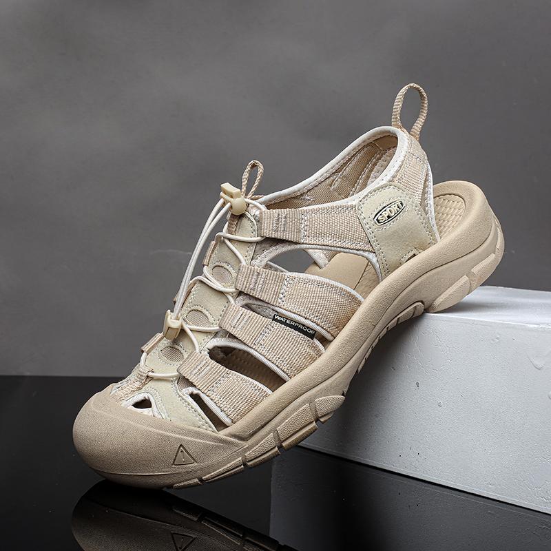 Fashion Summer Comfort Soft Sole Sandals Brand Casual Outdoor Non-slip Mens Leather Sandals Men Retro Hollow Out Breathable Beach Shoes
