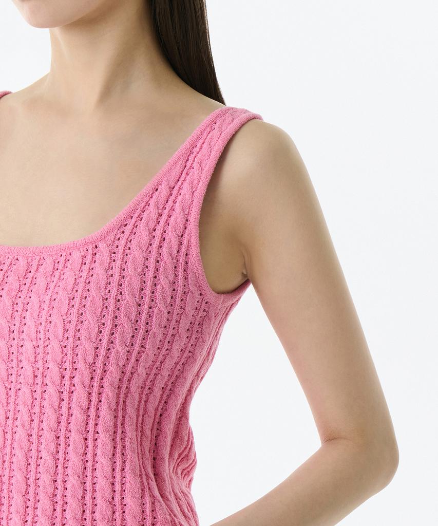 MUSINSA STANDARD WOMAN Women'S Cable Knit Sleeveless Top [Pink]