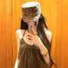 Winter Autumn Soft Stretchable Leopard Pattern Beret Cap Breathable Faux Suedes Unisex Fashion Headwear