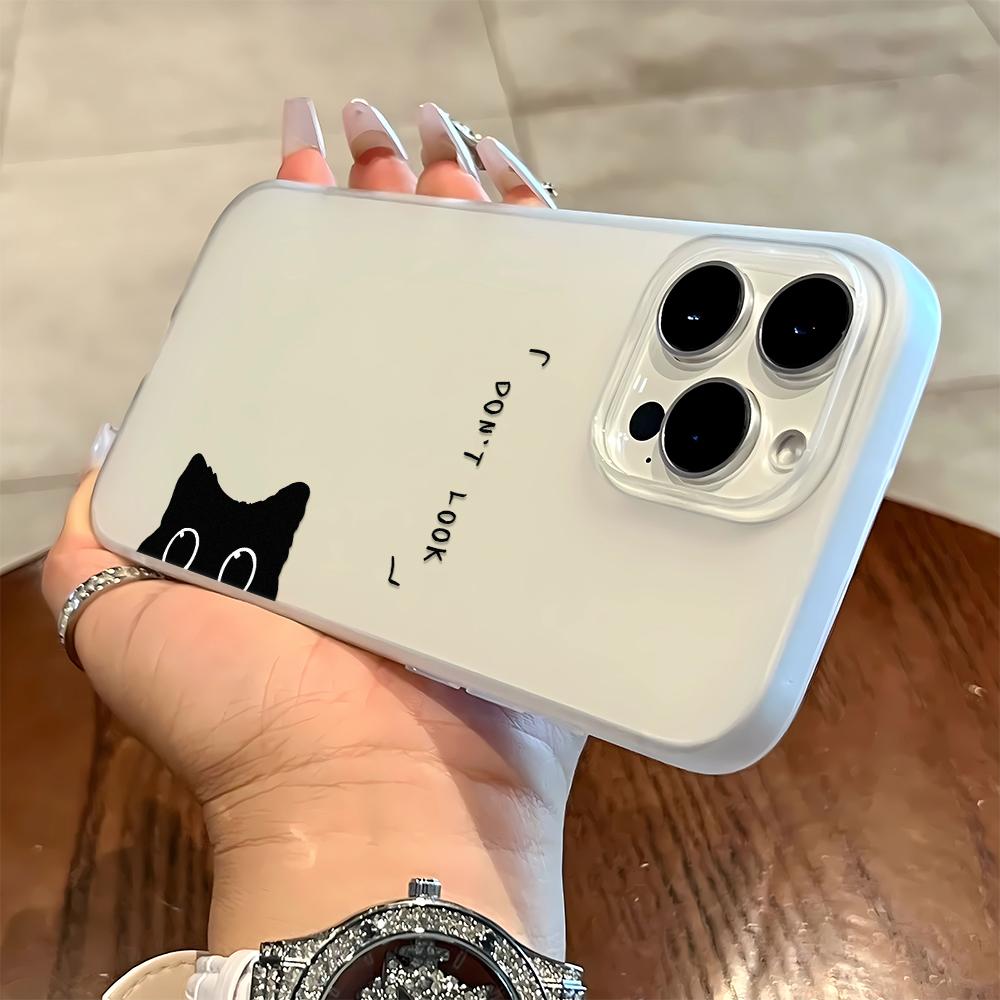 

Peeking Out Littl Black Cat Phone Case For IPhone 17 Case IPhone 16 Pro Max 11 15 14 12 Pro Max 7 8 Plus Air Silicone Soft Cover iphone 11 Pro