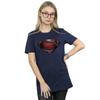 DC Comics Womens/Ladies Justice League Movie Superman Emblem Cotton Boyfriend T-Shirt