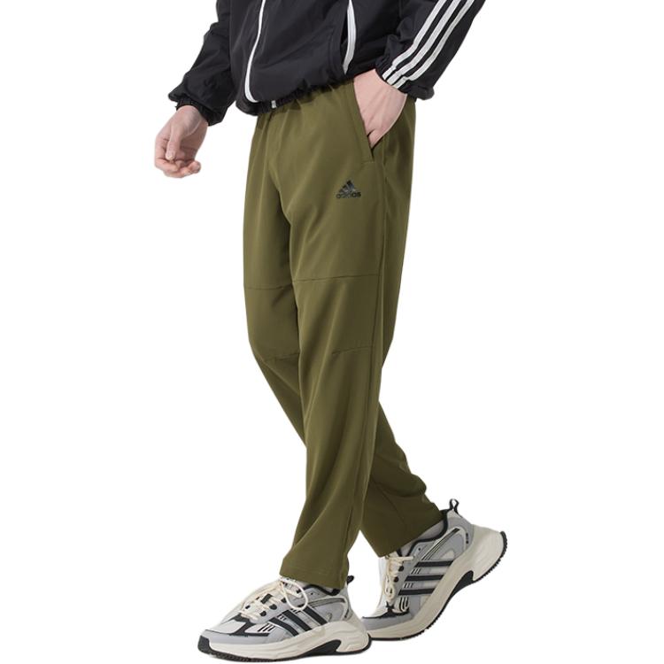 Adidas SS25 Training Comfortable Breathable Stylish Knitted Sports Pants Men Bottoms Olive-Green JN4351