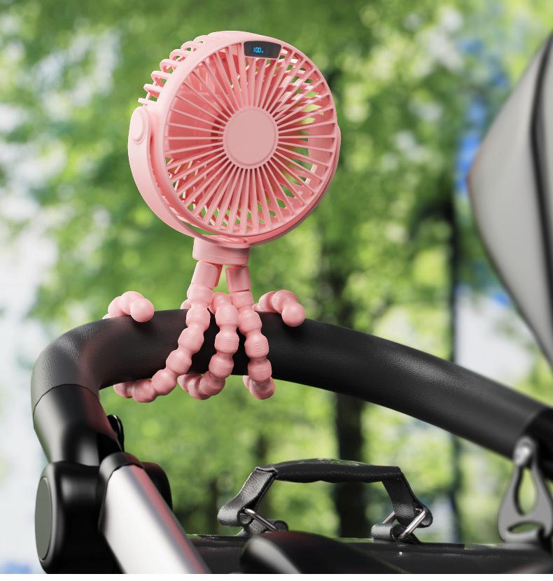 Octopus Baby Stroller & Desktop Mini Fan with USB Charging Tripod