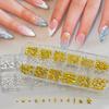 11 Grid Ocean Series Metal Nail Charms Gold Silver Shell Starfish Mixed Nail Art Decoration Accessories