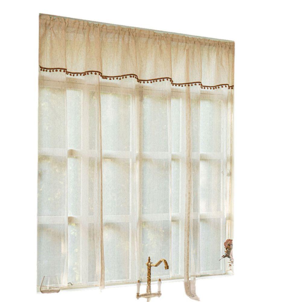 French-style Adjustable Tie-back Curtains Decorative Curtains 100*80cm