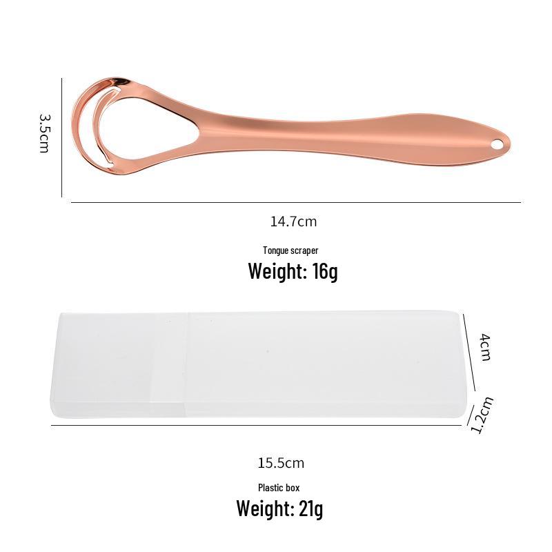 Stainless Steel Double-Layer Tongue Scraper for Adults - Relieves Bad Breath & Deep Cleans