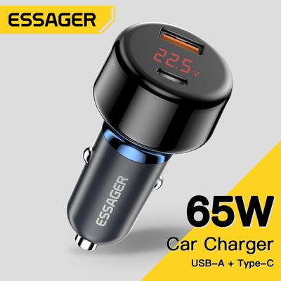 Essager 65W Car Charger Usb C Qc3.0 4.0 Pd3.0 Phone Charger Car Charger Fast Charging For Iphone14 13 Samsung Xiaomi Fast Charge
