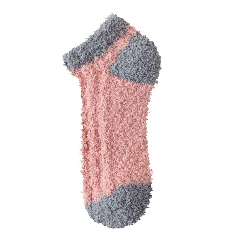 3Pairs Thickened Coral Fleece Socks Winter Warm Boat Socks Women Floor Plush Socks Winter