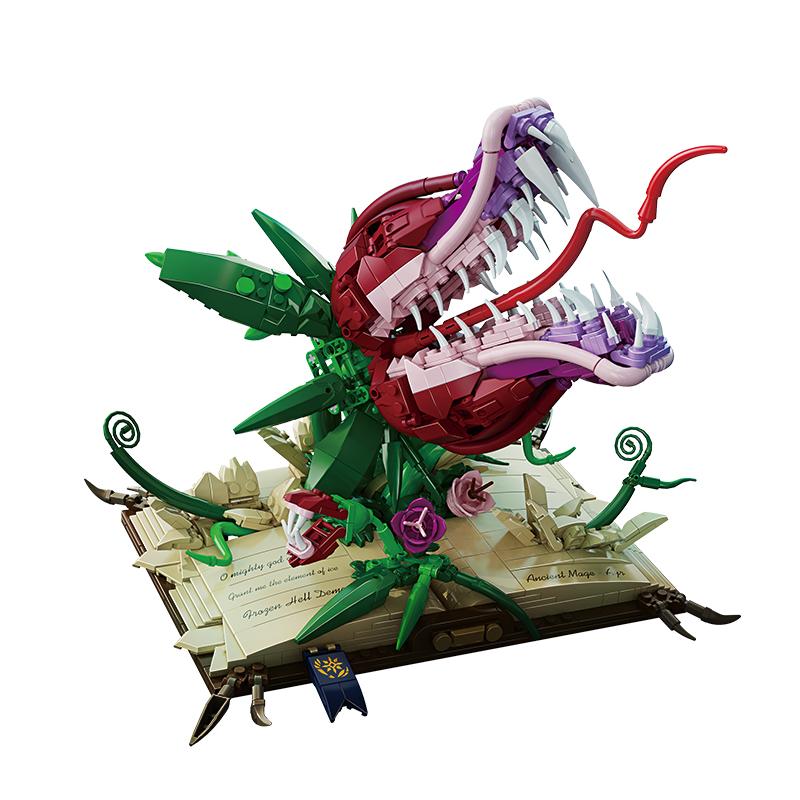 

1208Pcs Carnivorous Flower Book Themed Construction Blocks Moc Model Creative Plaything Collectible Ornament For Kids Adults Birthday Present