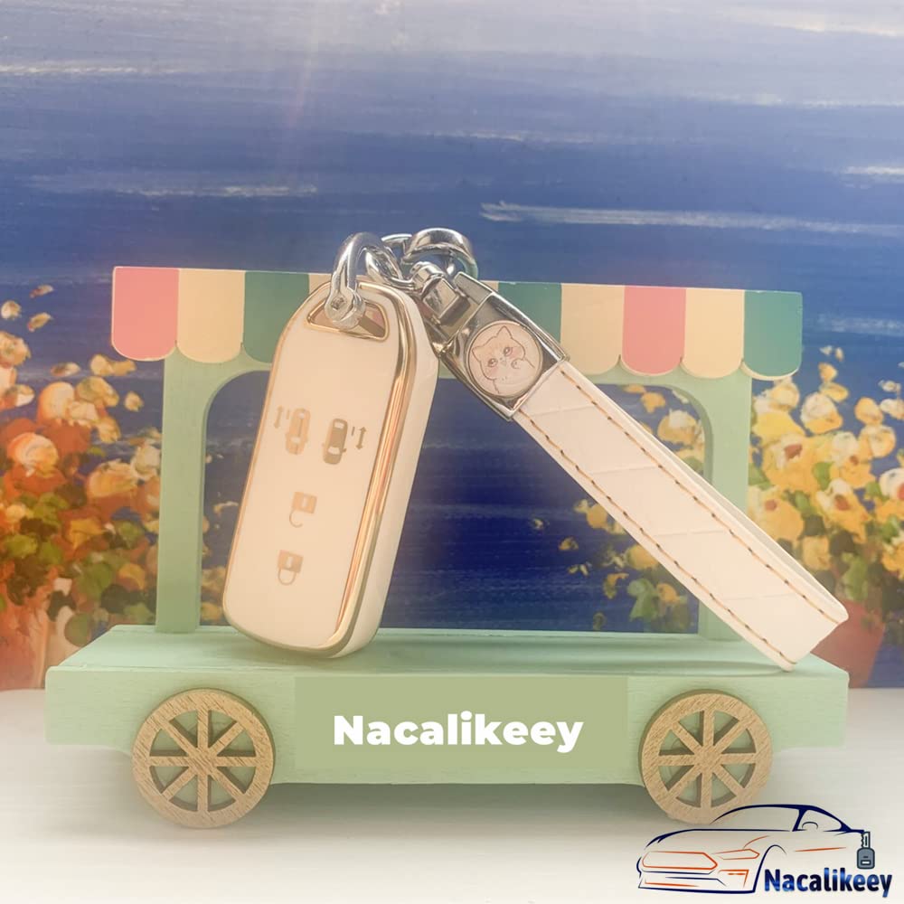Nacalikeey Obal na klíč Přívěsek na klíče Kompatibilní s Honda N Series Honda Nový NBOX Pouzdro na klíč ŽÁDNÝ Vlastní Obal na klíč SLASH Slash Nacalikeey Roztomilý Obal na klíč s koťátkem