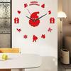 Christmas Santa Claus Wall Clock Glow-in-the-dark Frameless Acrylic 3D Clock Silent Home Office Bedroom Living Room Digital Analog Clock Decoration