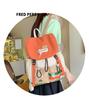Cute Versatile Commuting Backpack: Large Capacity Color Block Student Bookbag & Casual Travel Drawstring Backpack