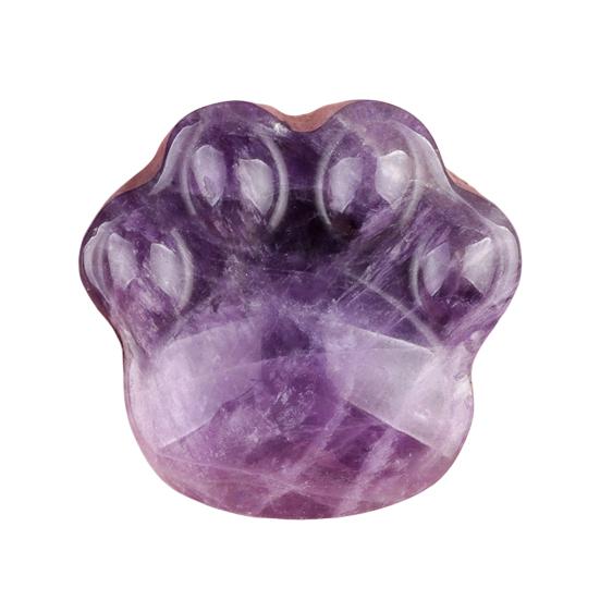 Faux Crystal Cat Paw Ornament Healing Natural Stone Kitten Paw Statue Carving Animal Claw Figurine Desktop Decoration Cat Lovers Gift