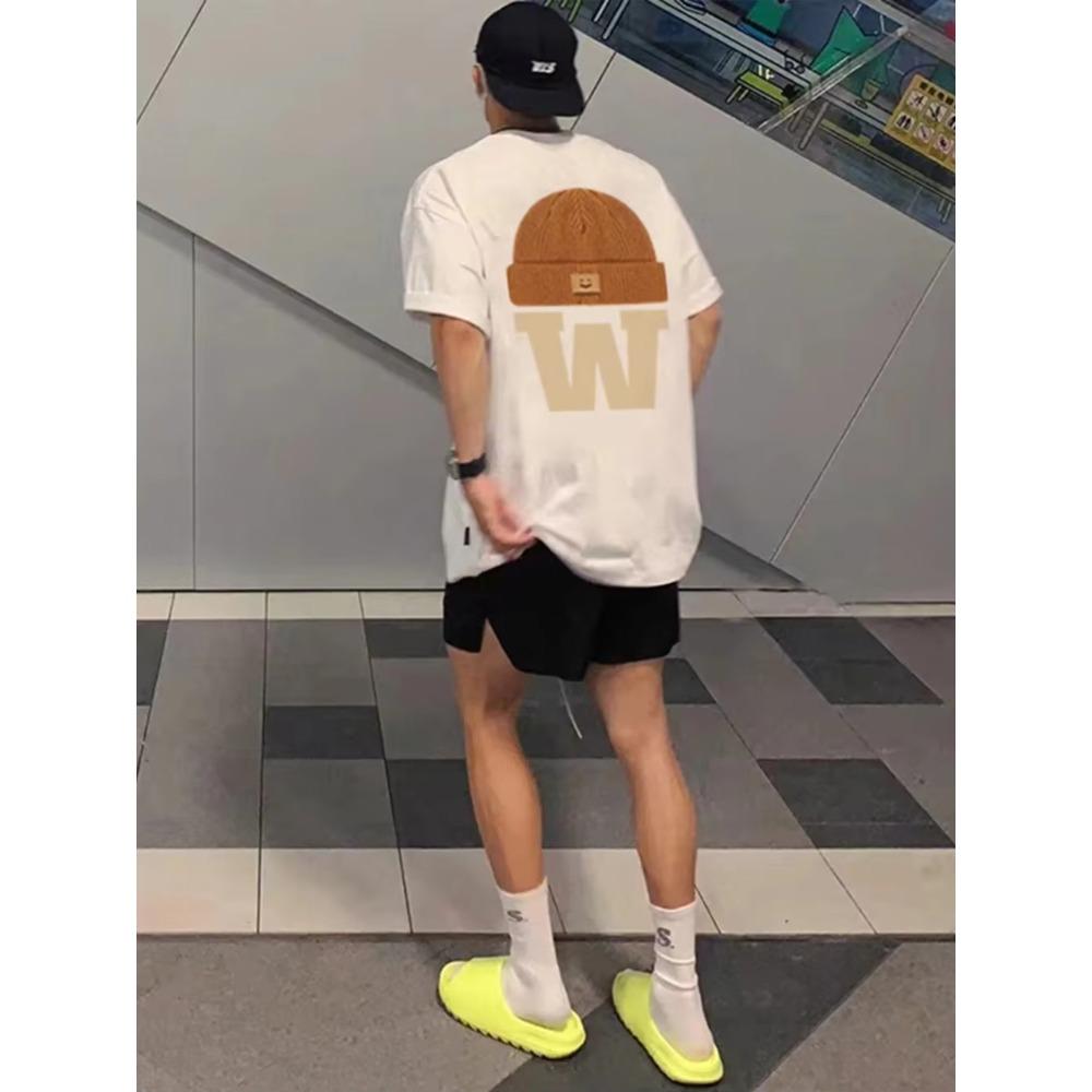 Letní móda Retro pánská anglická písmena těžké váhy 100% bavlna s kulatým výstřihem s potiskem Vysoce kvalitní neformální tričko Fitness Street