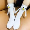 Magnetic Couple Socks Funny Doll Hand in Hands Matching Crew Socks for Bestfriend Boyfriend Girlfriend Friendship Socks