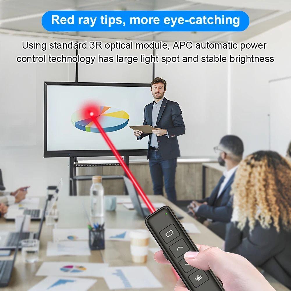 USB Charging Wireless Presentation Clicker Infrared Remote Laser Pointer  PPT Slide Advancer