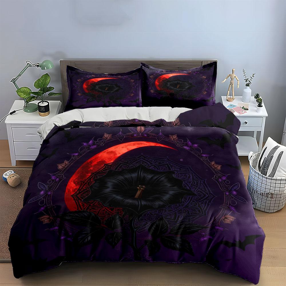 Gothic Night Decor Set Soft Comfortable Duvet Cover Bedding Set Included 1*Duvet Cover & 2*Pillowcases, Gift
