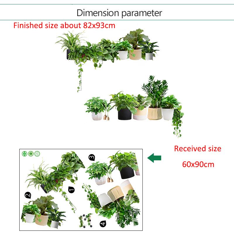 DIY Topfpflanzen Efeublätter Grünpflanze Schmetterling Wandaufkleber Selbstklebend für Mietwohnung Küche Wohnzimmer Wand Neujahrsdekoration