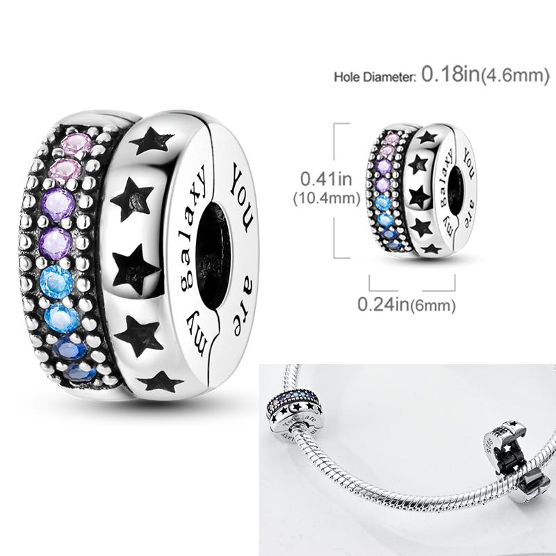 Shining New In Charms Bead Original Accessories Bracelets Copper Inlaid Zirconium Star Moon Dangle Diy Jewelry Gift Making