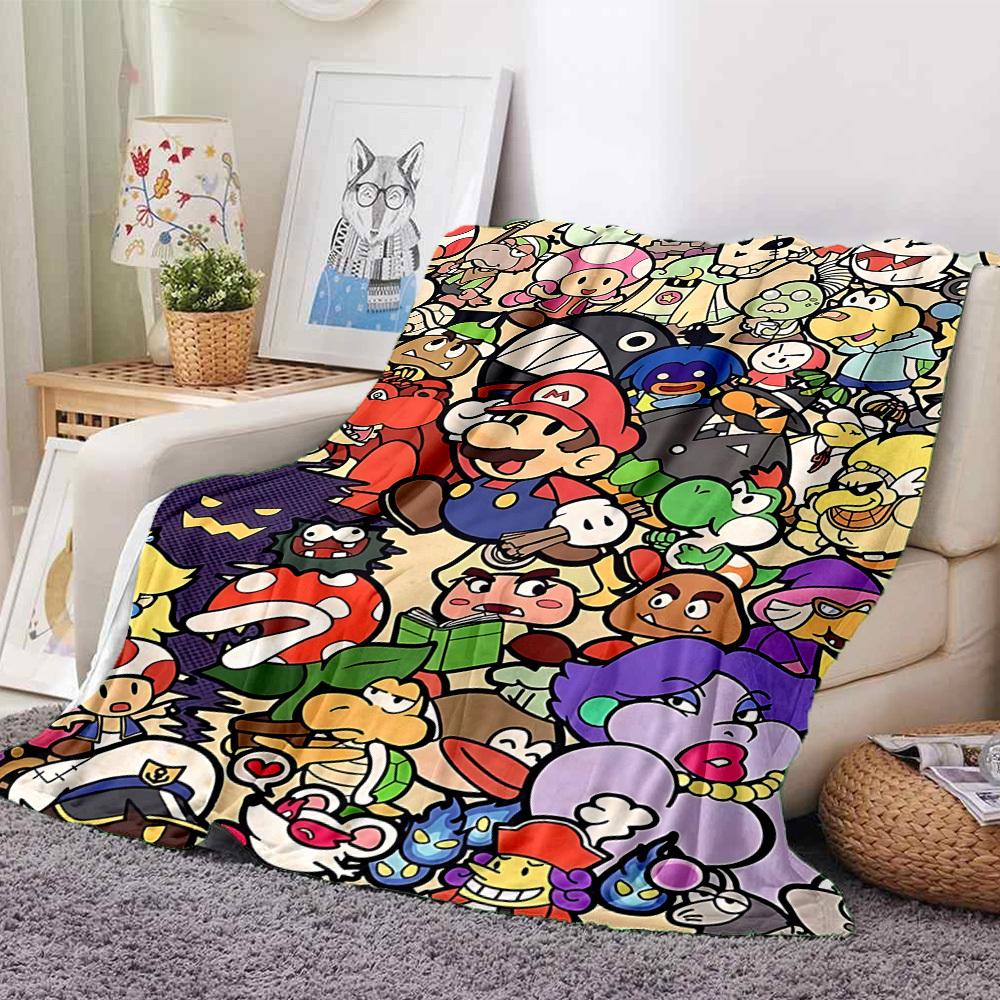 1pc Pokémon Gaming Characters Soft & Warm Flannel Blanket, Multi-Purpose Throw Blanket for Couch, Sofa, Office, Bed, Camping, Travel