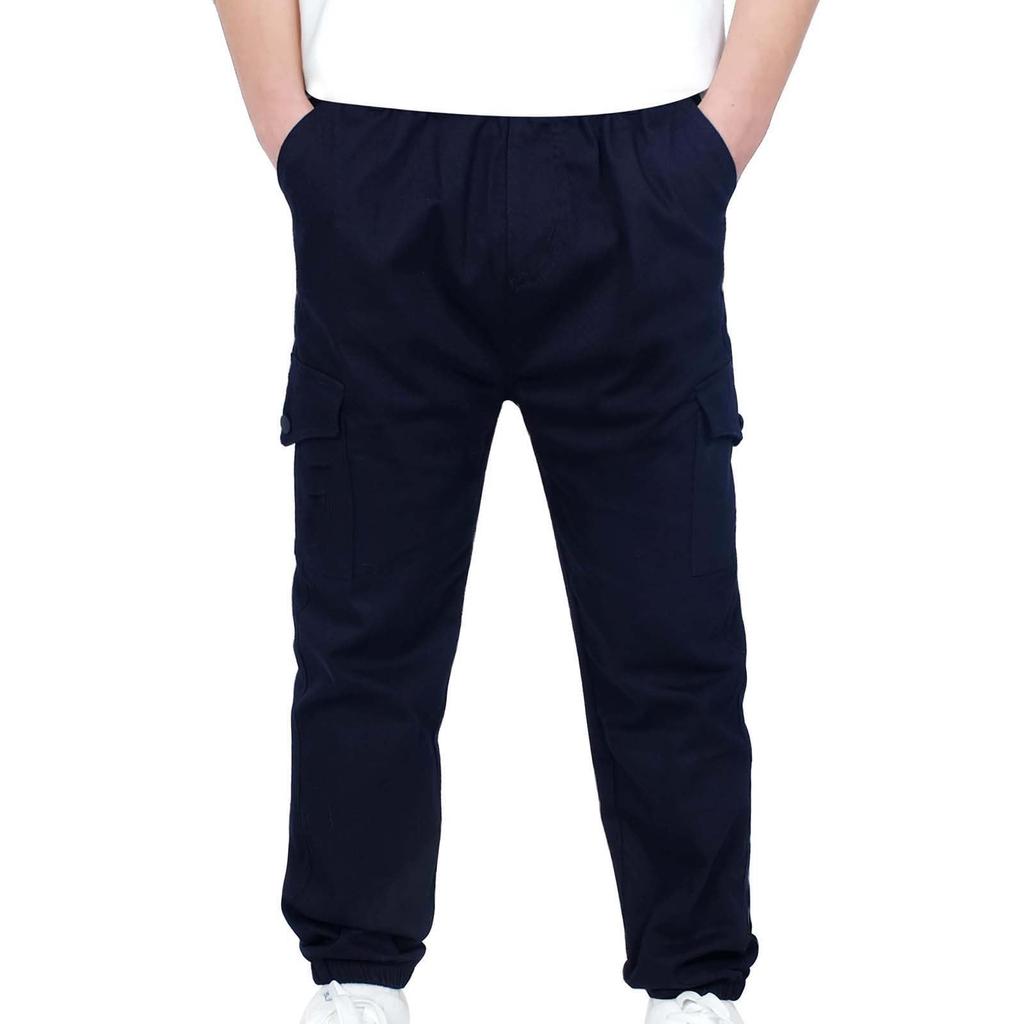 Fashion Children's Casual Sports Overalls Casual Pants Boys And Girls Pocket Elastic Trousers